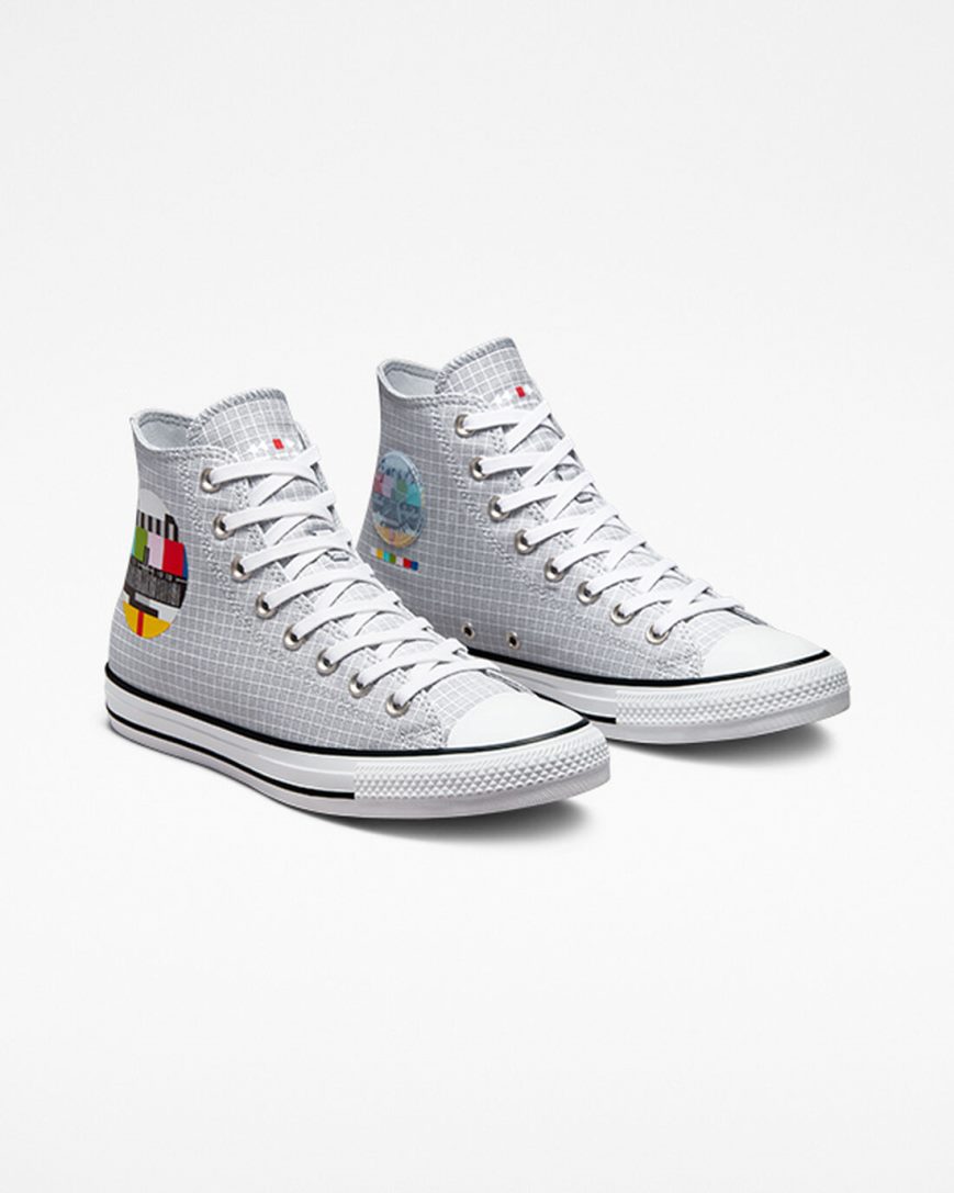 Men's Converse Chuck Taylor All Star Color Grid High Top Shoes Grey / Multicolor | AU 6453ES